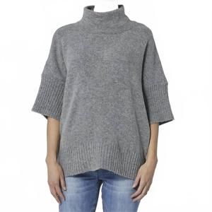 NEW COCO + CARMEN hudson cowl neck oversized pullover sweater in mid heather gra